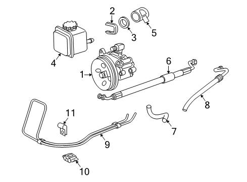 2005 Chrysler Crossfire P/S Pump & Hoses, Steering Gear & Linkage Power Steering Pump Diagram for 5159418AA