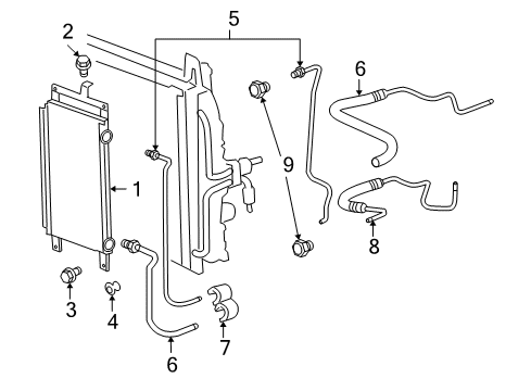 2009 Chevrolet Impala Trans Oil Cooler Inlet Hose Diagram for 15264590