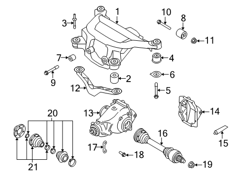 2010 BMW Z4 Axle & Differential - Rear Passenger Side Axle Shaft Diagram for 33207589058