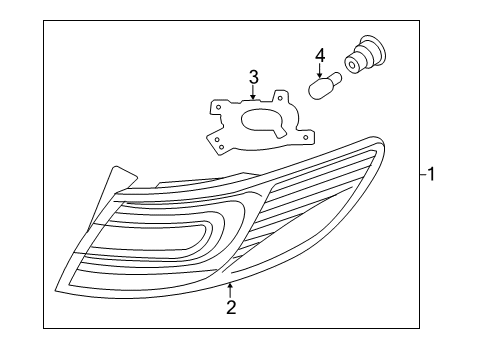 2012 Hyundai Azera Bulbs Lens & Housing-Rear Combination Outside Lamp, LH Diagram for 92413-3V020