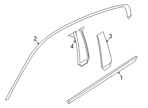 2021 BMW M8 Gran Coupe Exterior Trim - Front Door FINISHER, SIDE FRAME RIGHT Diagram for 51767435442