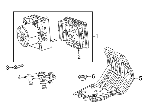 2021 Jeep Gladiator ABS Components Bracket-Hydraulic Control Unit Diagram for 68405532AA