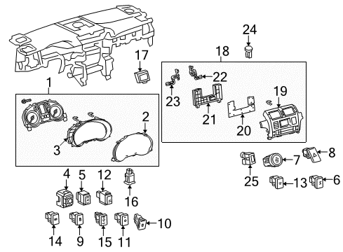 2010 Lexus GX460 Mirrors Switch, Fuel Lid Opener Diagram for 84841-60011