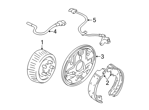 1998 Chevrolet Astro Rear Brakes Drum, Rear Brake(Finished)(Painted) Diagram for 15679733