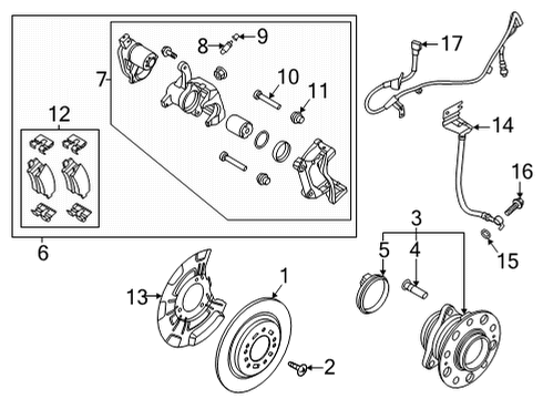 2021 Hyundai Sonata Brake Components BRAKE ASSY-RR WHEEL, RH Diagram for 58230-L1750