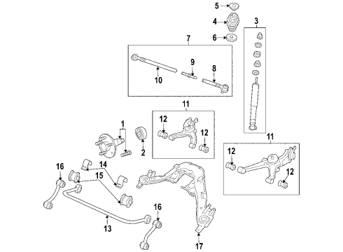 2005 Pontiac GTO Rear Suspension, Stabilizer Bar, Suspension Components Wheel Bearing Diagram for 92077119