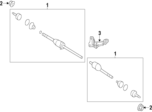 2011 Ford Explorer Front Axle Shafts & Joints, Drive Axles Axle Assembly Diagram for BB5Z-3B436-J