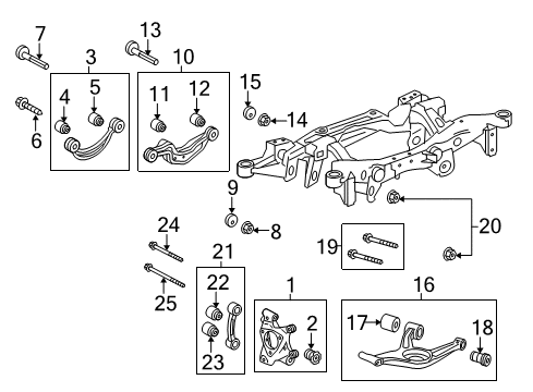 2016 Cadillac XTS Rear Suspension Components, Lower Control Arm, Upper Control Arm, Ride Control, Stabilizer Bar Knuckle Asm-Rear Suspension Diagram for 22916294