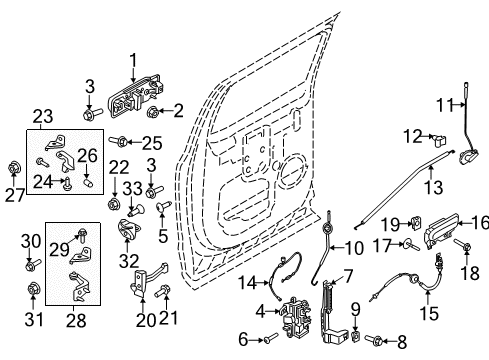 2020 Ford F-150 Rear Door Upper Striker Bolt Diagram for -W714017-S900