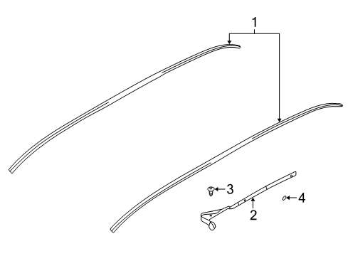 2003 Kia Sedona Exterior Trim - Roof FASTENER Diagram for 0K55250452A