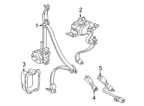 2006 Acura MDX Seat Belt Buckle Set, Center Seat (Outer) (Graphite Black) Diagram for 04865-S3V-305ZA