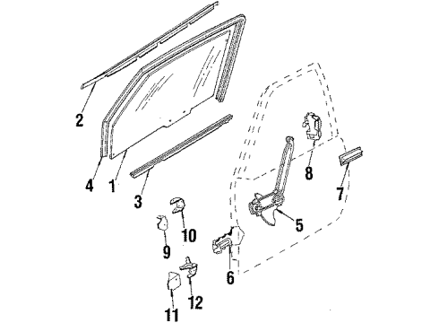 1987 Oldsmobile Firenza Front Door SW ASM Diagram for 20344295