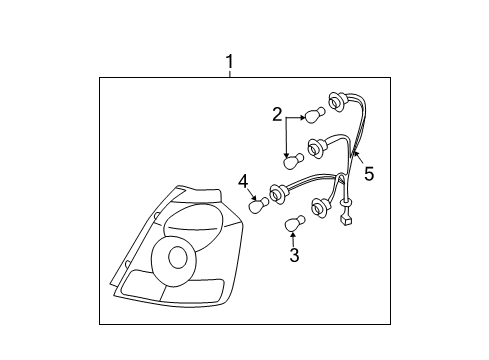 2008 Chevrolet Aveo5 Bulbs Lamp Asm, Back Up & Tail Diagram for 96494901