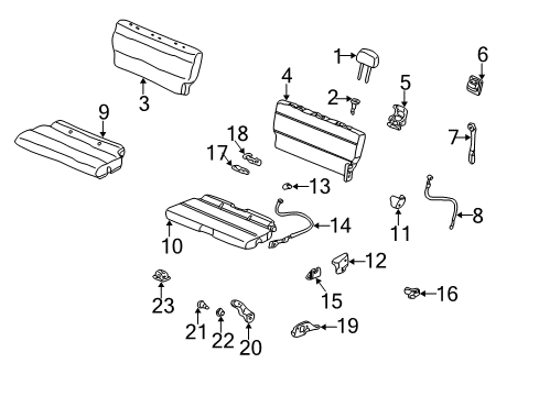 2000 Honda Odyssey Third Row Seats Guide, Headrest *YR169L* (MILD BEIGE) Diagram for 81143-SM4-J01ZY
