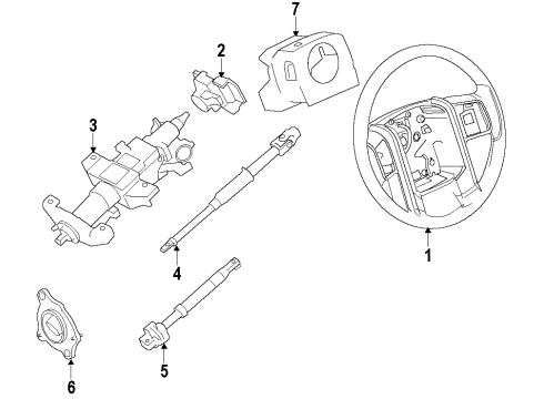 2009 Ford F-350 Super Duty Steering Column & Wheel, Steering Gear & Linkage Steering Wheel Diagram for AC3Z-3600-AD
