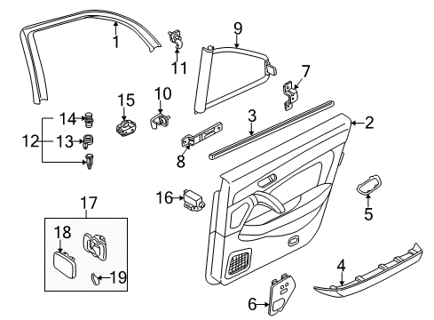 2002 Infiniti Q45 Power Seats Rear Power Window Switch Assembly, Left Diagram for 25431-AR201