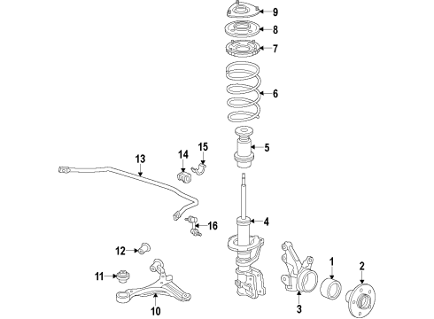 2005 Honda CR-V Front Suspension Components, Lower Control Arm, Stabilizer Bar Bush, Front Compliance Diagram for 51391-S7A-801