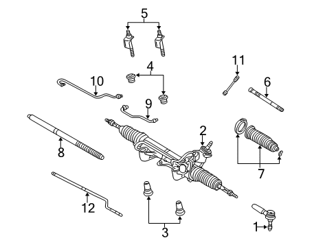 2004 Ford Explorer Sport Trac Steering Gear & Linkage Inner Tie Rod Diagram for 1L5Z-3280-AA