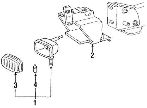 1991 Ford Ranger Fog Lamps Fog Lamp Assembly Diagram for E9TZ15200A