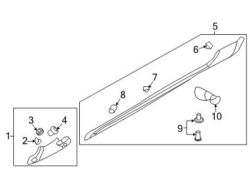 2014 Kia Sedona Exterior Trim - Pillars, Rocker & Floor Moulding-Side Sill Front, LH Diagram for 87751-4D000