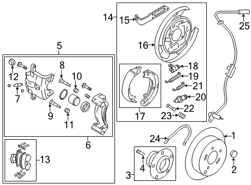 2011 Hyundai Tucson Anti-Lock Brakes Spring-Shoe Return, Upper Diagram for 58268-2S000