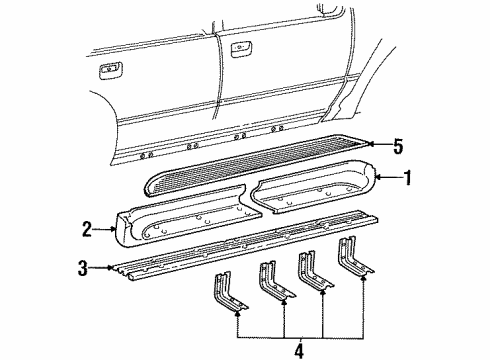 1997 Mercury Mountaineer Exterior Trim - Pillars, Rocker & Floor Pad Diagram for F67Z-16450-CB