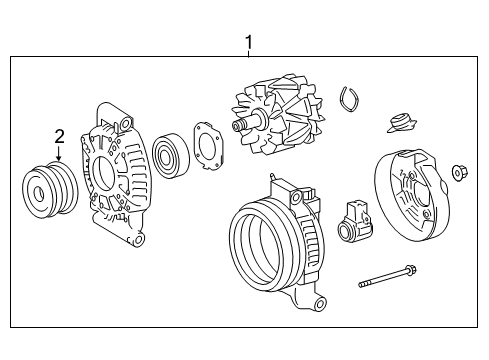 2019 Lexus LC500 Alternator Alternator Assembly With Regulator Diagram for 27060-38170