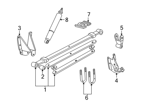 2002 Ford F-150 Rear Suspension Leaf Spring Diagram for F85Z-5560-ZZ