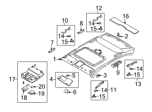 2006 Kia Amanti Interior Trim - Roof Bracket-A/Handle Front, RH Diagram for 853323F200