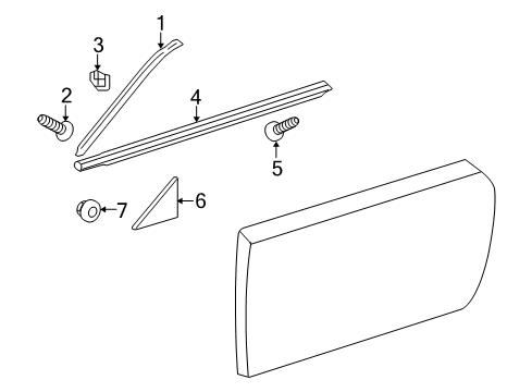 2014 Lexus IS350 Exterior Trim - Door Moulding, Front Door Belt, RH Diagram for 75711-53030