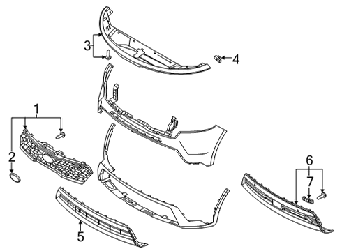 2021 Kia Sorento Grille & Components Holder-Parking ASSIS Diagram for 86583R5000