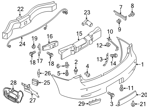 2012 Infiniti QX56 Lane Departure Warning Electrical Unit Sonar Sensor Assy Diagram for 25994-1BA3E