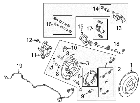 2014 Ford F-150 Rear Brakes Rear Pads Diagram for FU2Z-2V200-E