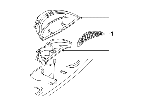 2001 Mercury Sable Bulbs High Mount Lamp Diagram for YF1Z13A613BAB