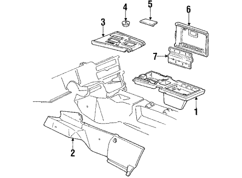 1986 Chevrolet Corvette Center Console Hinge Asm-Underbody Console Door Diagram for 14046698