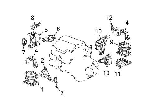 2014 Honda Pilot Engine & Trans Mounting Bracket, FR. Engine Mounting Diagram for 50630-SZA-A00