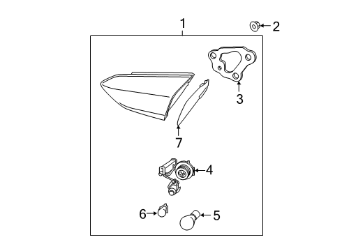 2019 Hyundai Veloster N Bulbs Cover-Rear Combination Inside Lamp, RH Diagram for 92441-J3000