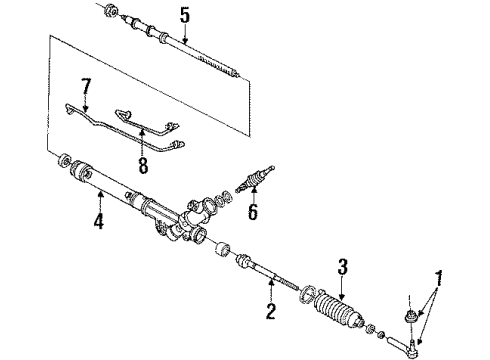 1990 Pontiac Trans Sport P/S Pump & Hoses, Steering Gear & Linkage Pipe Kit, Steering Gear(Short) Diagram for 26043520