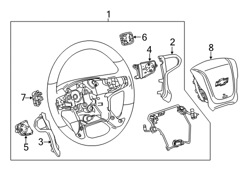 2020 Chevrolet Tahoe Steering Column & Wheel, Steering Gear & Linkage Steering Wheel Diagram for 84401279