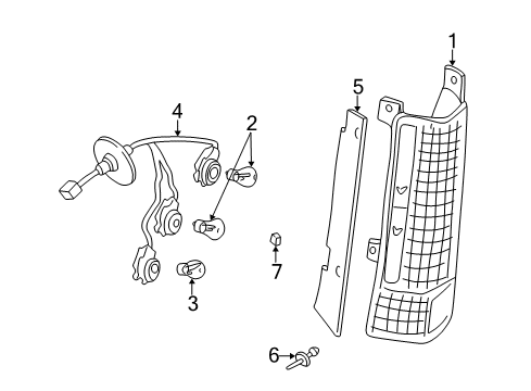 2000 Chevrolet Express 2500 Tail Lamps Lamp Asm, Tail Diagram for 19153084