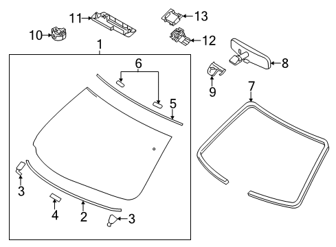 2011 Infiniti M37 Automatic Temperature Controls Inside Mirror Diagram for 96321-1MH0B