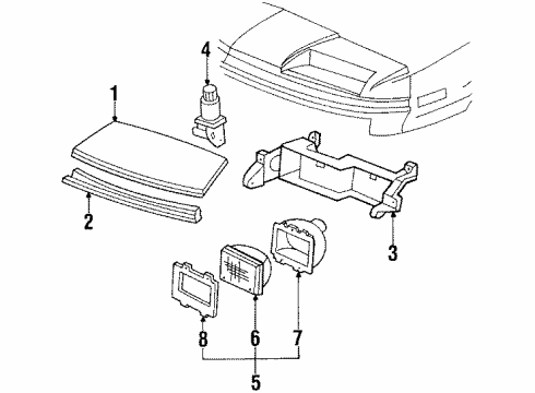 1987 Buick Skyhawk Headlamps Housing Kit, Headlamp Diagram for 16507068