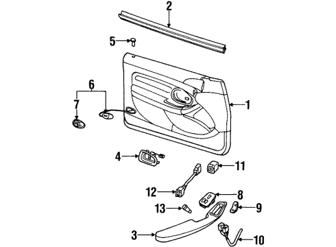 1997 Lincoln Mark VIII Interior Trim - Door Courtesy Lamp Diagram for F7LY-13776-AB