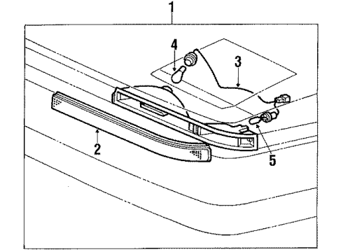 1988 Toyota Supra Park & Signal Lamps Lens, Front Turn Signal Lamp, LH Diagram for 81521-14350