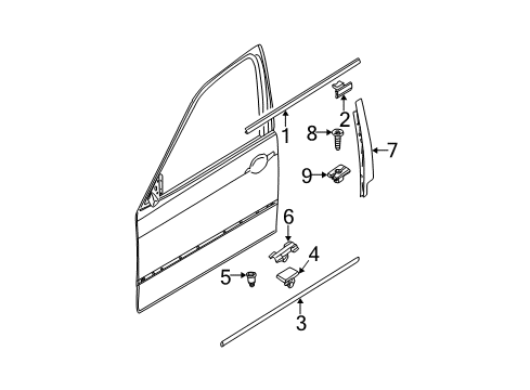 2000 BMW 328i Exterior Trim - Front Door Outer Weatherstrip, Right Diagram for 51338194708