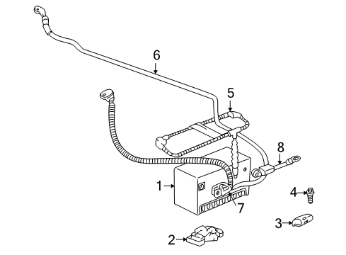 1998 Cadillac Seville Battery Sensor Asm, Battery Heat Diagram for 12156958