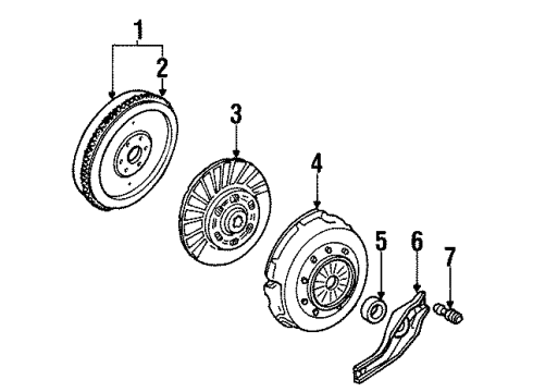 1995 Ford Mustang Clutch & Flywheel Release Cable Diagram for F4ZZ-7K553-A