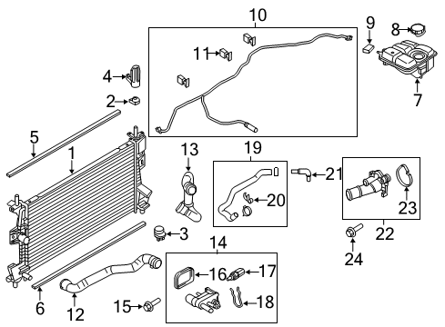 2015 Ford Focus Radiator & Components Temperature Sensor Retainer Diagram for YL8Z-14197-AA