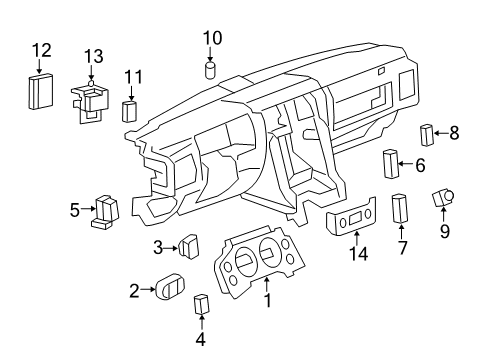 2009 Hummer H2 Cluster & Switches Module Diagram for 24245442