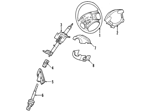 2004 Kia Sedona Steering Column & Wheel, Steering Gear & Linkage Upper Tilt Assembly Diagram for 0K52Y32100C